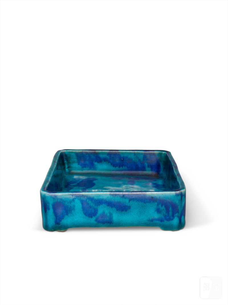 清康熙 孔雀藍釉托盤  CHINA, QING DYNASTY, KANGXI PERIOD (1662-1722) - 图5